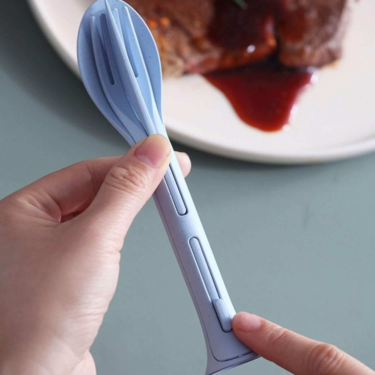 3 In 1 Reusable Spoon Knife Forks Tableware Spoon (3 Pcs Set) 3 In 1 Reusable Spoon Knife Forks Tableware Spoon (3 Pcs Set)
